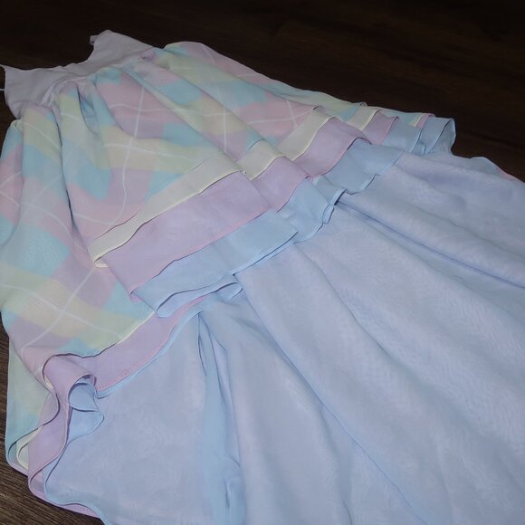NWT Pleiades Designs Spring Plaid Chiffon Hi Lo Dress Pastel Argyle Plaid sz 2T - Picture 4 of 6
